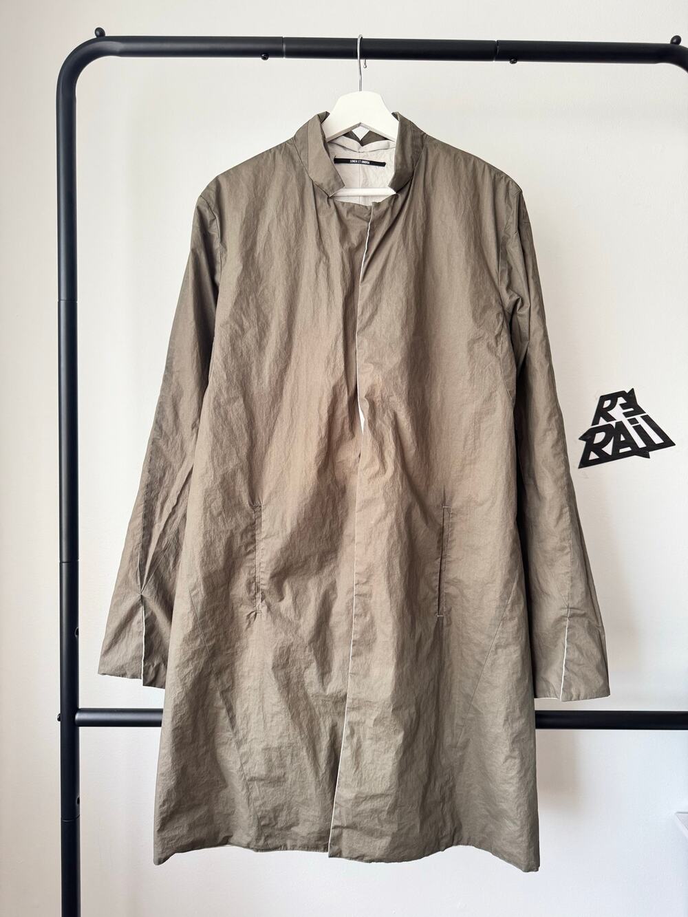 Lumen Et Umbra Reversible Long Trench Coat Cotton Blend